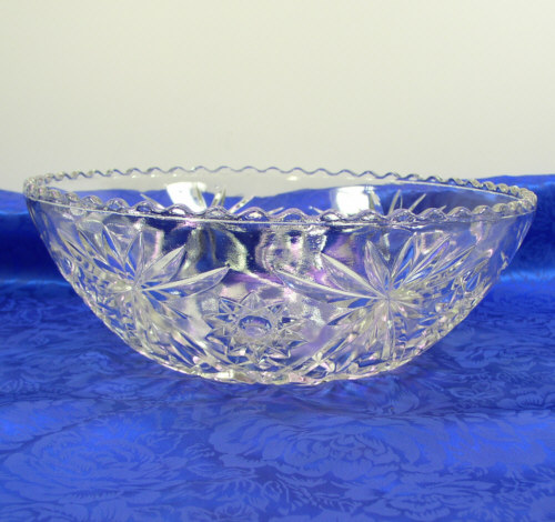 Anchor Hocking Glass EAPC Large 11 Salad Serving Bowl Star Of David 