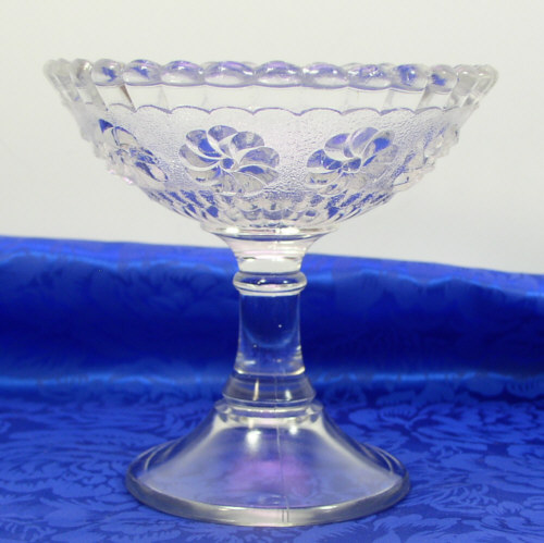 Bryce/U S Glass Roman Rosette Pattern Compote Footed Bowl EAPG Antique 