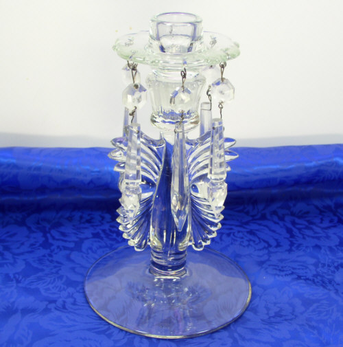   Glass Maya Candlestick Bobeche Prisms Lustre Hurricane Candle Holder