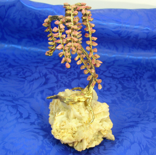 SWOBODA Pink Rhodonite Gemstone Willow Tree Sculpture  